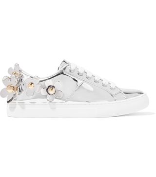 Marc Jacobs + Daisy Appliquéd Metallic Leather Sneakers