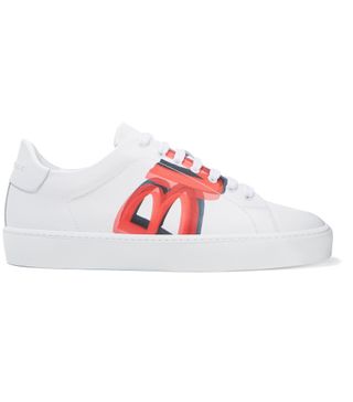 Burberry + Logo-Print Leather Sneakers