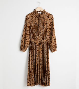 & Other Stories + Leopard Pleated Midi Dress
