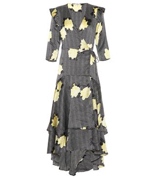 Ganni + Calla Floral Silk-Blend Dress