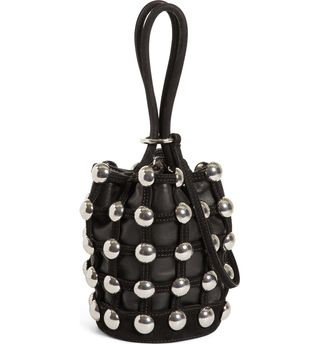 Alexander Wang + Mini Roxy Studded Cage Leather Bucket Bag