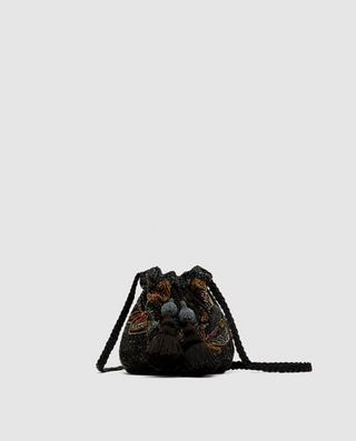 Zara + Beaded Crossbody Bag