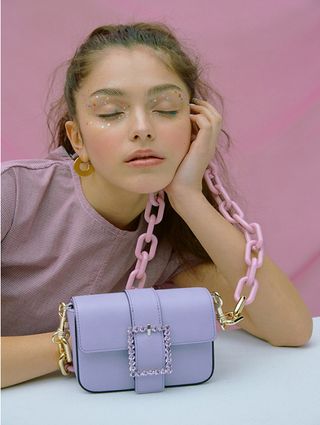 High Cheeks + Lady Embellished Belt Bag Violet