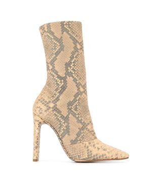 Yeezy + Python Printed Chunky Heel Boots