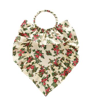 The Vampire's Wife + Ruffle-Trimmed Floral-Print Sateen Clutch