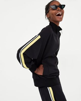 Zara + Bomber Jacket With Side Stripes