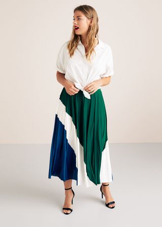 Violeta by Mango + Combined Pleated Skirt