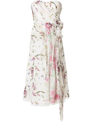 Ermanno Scervino + Floral Strapless Dress