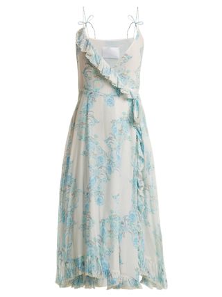Athena Procopiou + Walking on a Dream Floral-Print Silk Wrap Dress