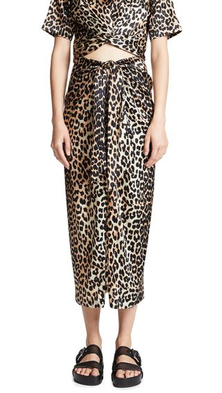 Ganni + Calla Leopard Print Skirt