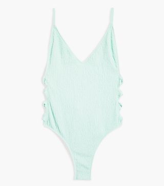 Topshop + Shirred Side Twist Swimsuit