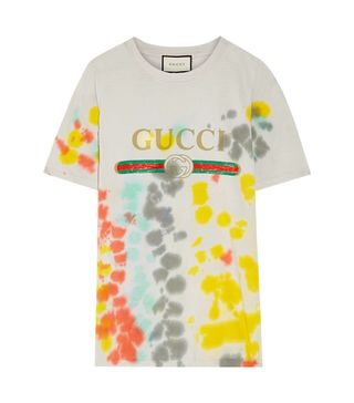 Gucci + Printed Tie-Dyed Cotton-Jersey T-Shirt