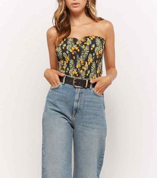 Forever 21 + Smocked Tropical Floral Tube Top