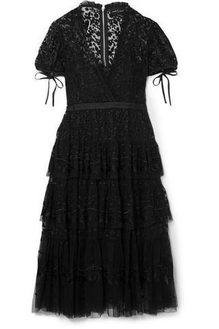 Needle & Thread + Embroidered Tulle Midi Dress