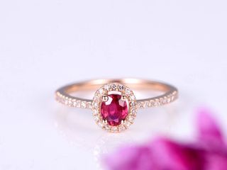 Yve Love + Oval Cut Ruby Engagement Ring