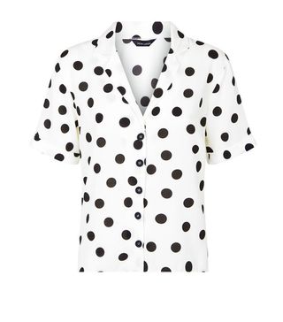 New Look + Black Polka Dot Short Sleeve Boxy Shirt