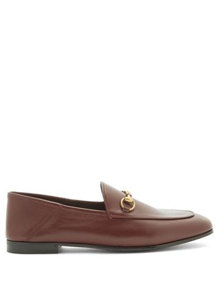 Gucci + Foldable-Heel Leather Horsebit Loafers
