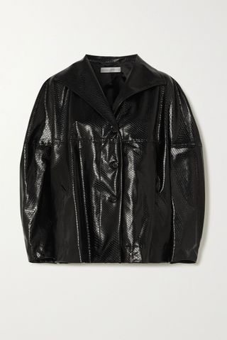 Palmer//Harding + Rhesus Oversized Snake-Effect Faux Leather Jacket