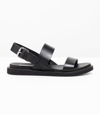 & Other Stories + Diagonal Strap Leather Sandals
