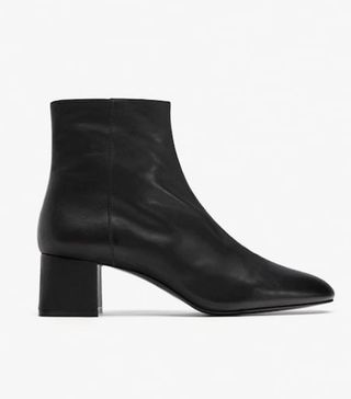 Zara + Leather High Heel Ankle Boots