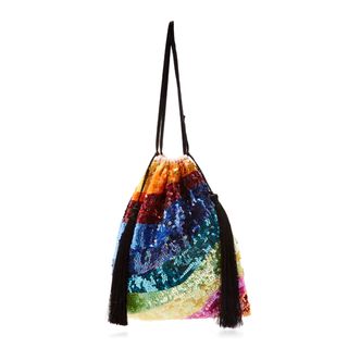 Attico + Embellished Drawstring Bag