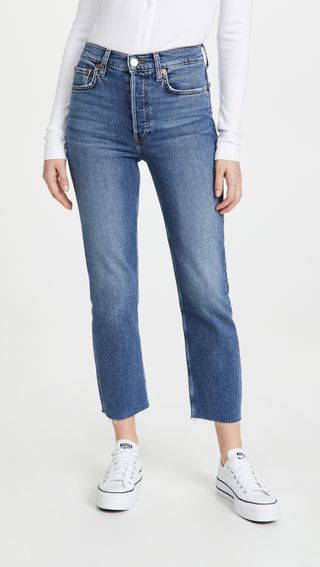 RE/DONE + High Rise Comfort Stretch Stove Pipe Jeans