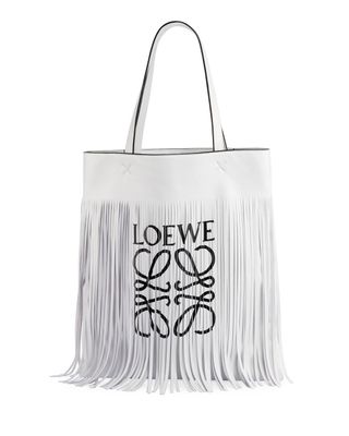 Loewe + Vertical Fringe Logo Tote Bag