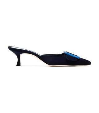 Manolo Blahnik + Maysale 50 Suede Mules