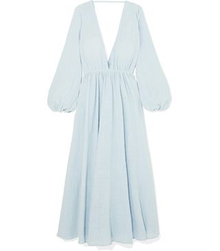 Kalita + Aphrodite Gathered Cotton-Gauze Maxi Dress