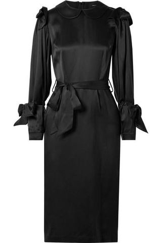 Simone Rocha + Bow-Embellished Silk-Satin Dress