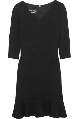 Boutique Moschino + Stretch-Knit Peplum Mini Dress