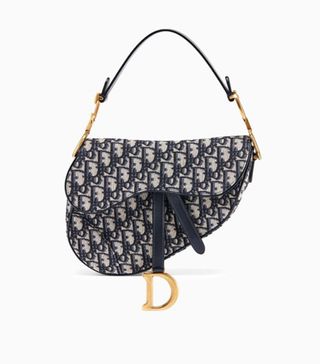 Dior + Saddle Bag in Blue Canvas