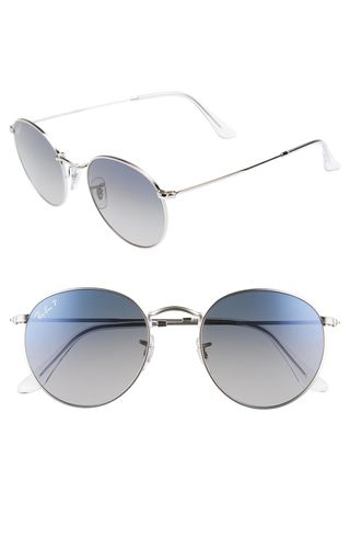 Ray Ban + 53Mm Polarized Round Sunglasses