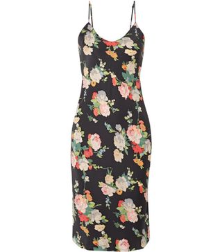 Nili Lotan + Floral-Print Silk-Satin Dress