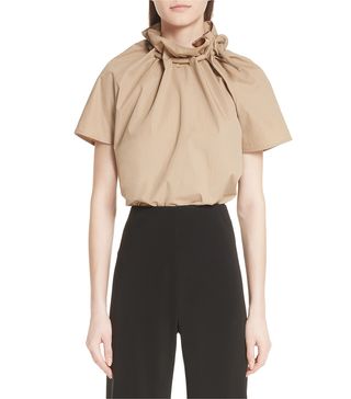 Rosetta Getty + Corded Drawstring Cotton Poplin Top