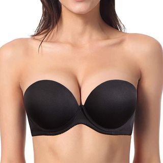 YBCG + Push Up Strapless Convertible Multiway Thick Padded Underwire Supportive Bra