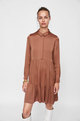 Zara + Long Brown Dress