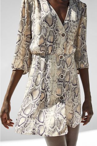 Zara + Snakeskin Print Mini Dress