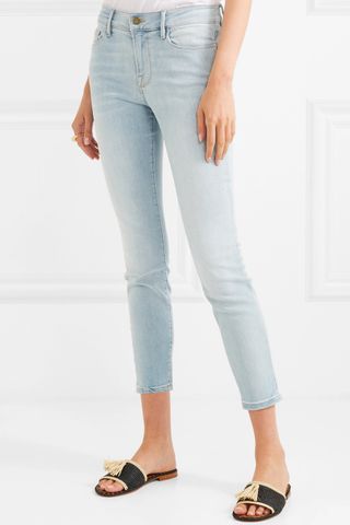Frame + Le Skinny de Jeanne Cropped Mid-Rise Jeans