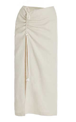Sir + D'Orsay Corded Linen Midi Skirt