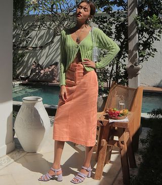 Stylenanda + Straight-Cut Midi Skirt