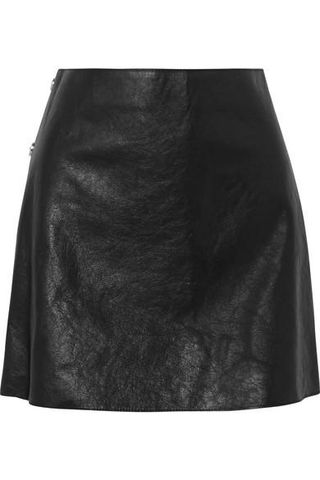 Sonia Rykiel + Textured-Leather Mini Skirt
