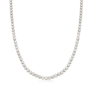 Ross Simmons + 10.00 ct. t.w. CZ Tennis Necklace in Sterling Silver Details