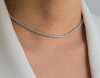 Zoe Lev + Diamond Tennis Necklace