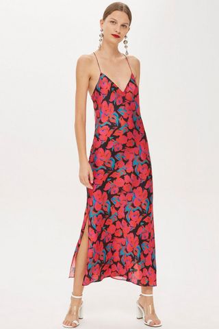 Topshop + Floral Satin Slip Dress