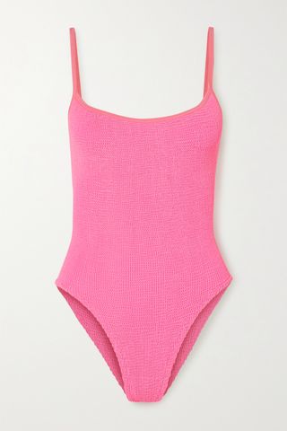 Hunza G + + Net Sustain Pamela Seersucker Swimsuit