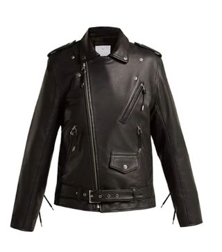 Toga + Lace-Up Leather Biker Jacket