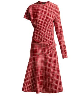 Calvin Klein 205W39NYC + Asymmetric Checked Dress