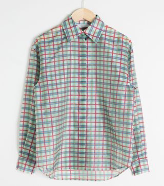 & Other Stories + Silk Blend Check Button Down