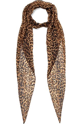 Saint Laurent + Leopard-Print Wool-Jersey Scarf